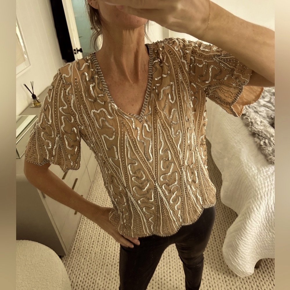 Vintage sequin top nude